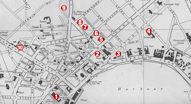 Map of Dar es Salaam circa. 1950s