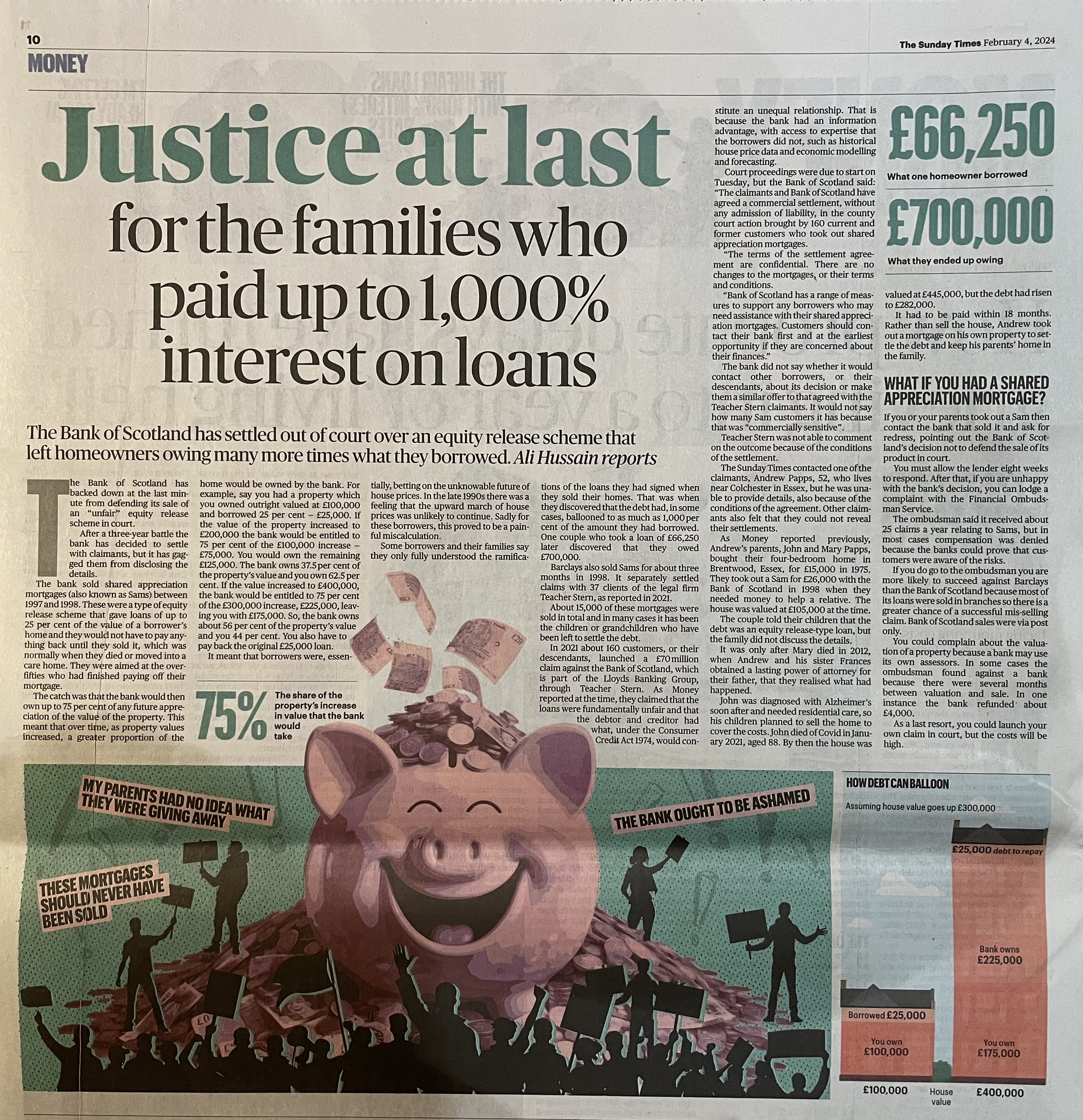 Bank of Scotland Shared Appreciation Mortgages Teacher Stern Settlement