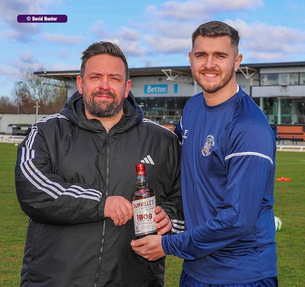 Lee Forsythe and Jordan Morrison, Lisburn Distillery Football Club, photograph by David Hunter
