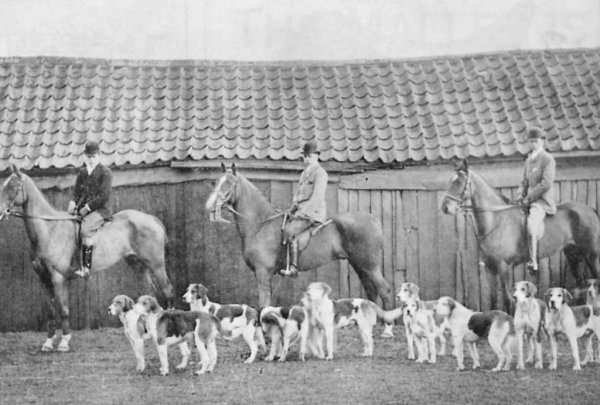 photograph: John Dunville (right) with the Cambridge Draghounds in 1884