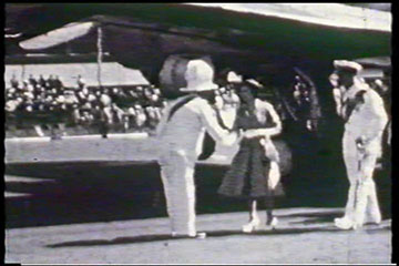 The Governor of Kenya, Sir Philip Mitchell, welcomes Princess Elizabeth to Kenya on 1st February 1952.