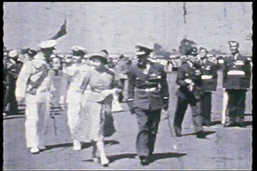 The Duke of Edinburgh, Princess Elizabeth and Air Commodore L.T. Pankhurst at Eastleigh Airport, Nairobi on 1st February 1952.